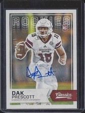 DAK PRESCOTT 2016 CLASSICS COWBOYS MISSISSIPPI STATE ROOKIE AUTO RC #D 11/99