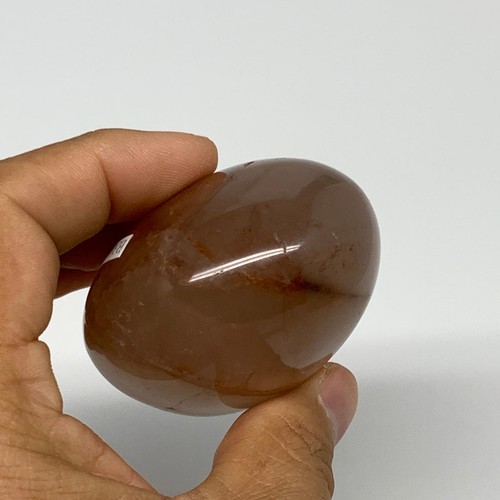 170.9g,2.3"x2.1"x1.5", Red Hematoid Fire Quartz Palm-Stone Crystal Polished, B30 - Picture 9 of 14