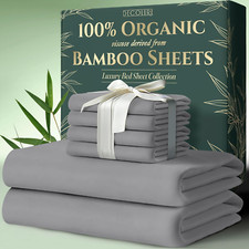 Ultra Soft Organic Bamboo Sheets Full Size 6Pcs - Cooling  Deep Pocket
