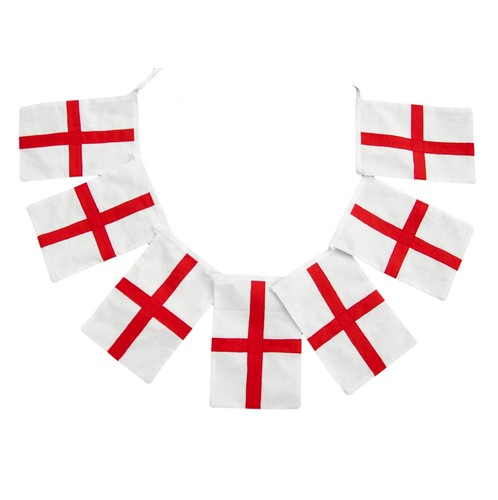 10 20 50 100 Metre's England Euro Football 2024 Fabric Flag Party Bunting - Afbeelding 1 van 30