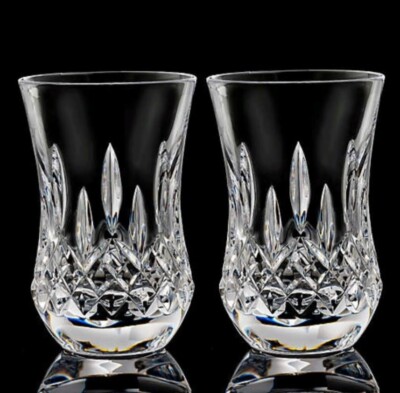NEW Waterford LISMORE Classic Flared WHISKEY Sipping TUMBLER ~ PAIR NIB Mint
