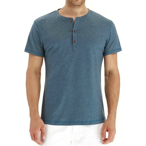 Mens Vintage T Shirt Henley Tshirts Short Sleeve Fashion Casual Basic Cotton - Bild 9 von 16