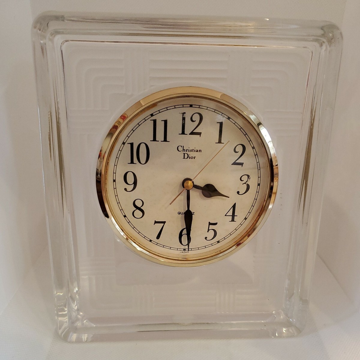 Vintage Christian Dior Glass Desk Clock Japan | eBay