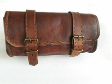 All Motorcycle Pouch Brown Leather Bags Round Pouch Saddlebags Panniers Saddle