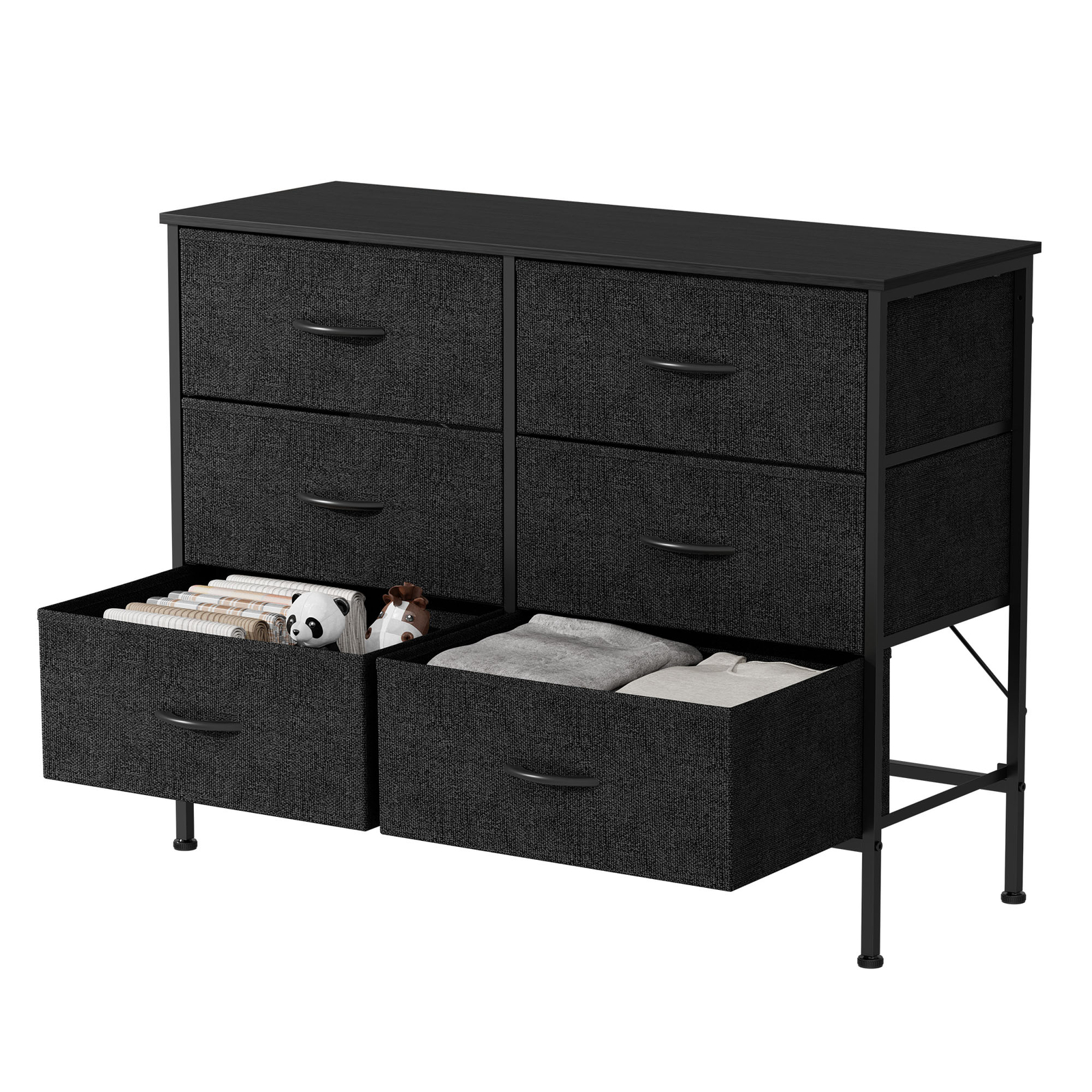 Fabric Dresser Bedroom with 6 Drawers Storage Cabinet Chests