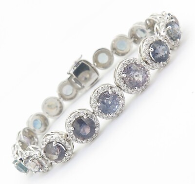 .A Stunning 30.7ct Sapphire 4.5ct Diamond 18K Gold Cocktail Bracelet Val $36200