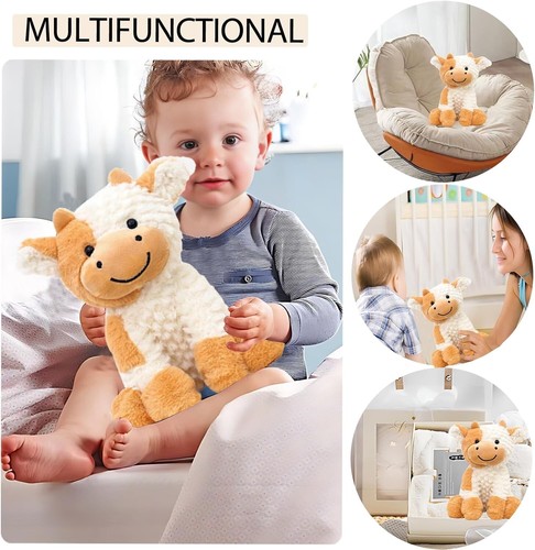 Soft Plush Cow Stuffed Animal, Cuddly Sitting Calf, Gift Pillow Birthday easter