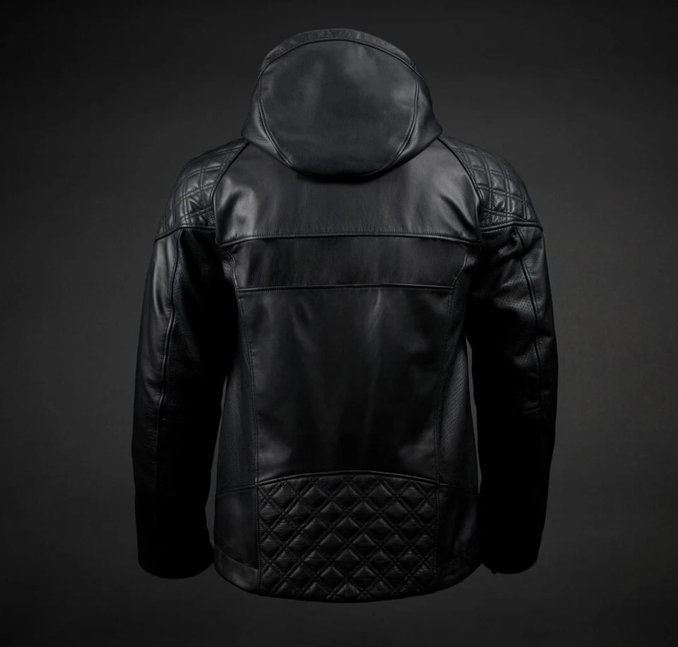 Predator Evo L мужской мотоцикла езды черный кожаный капюшон куртка с CE доспехи - Изображение 3 из 4