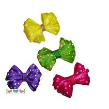 Puppy Bows dog hair pet bow polka dots multi loop topknots CD