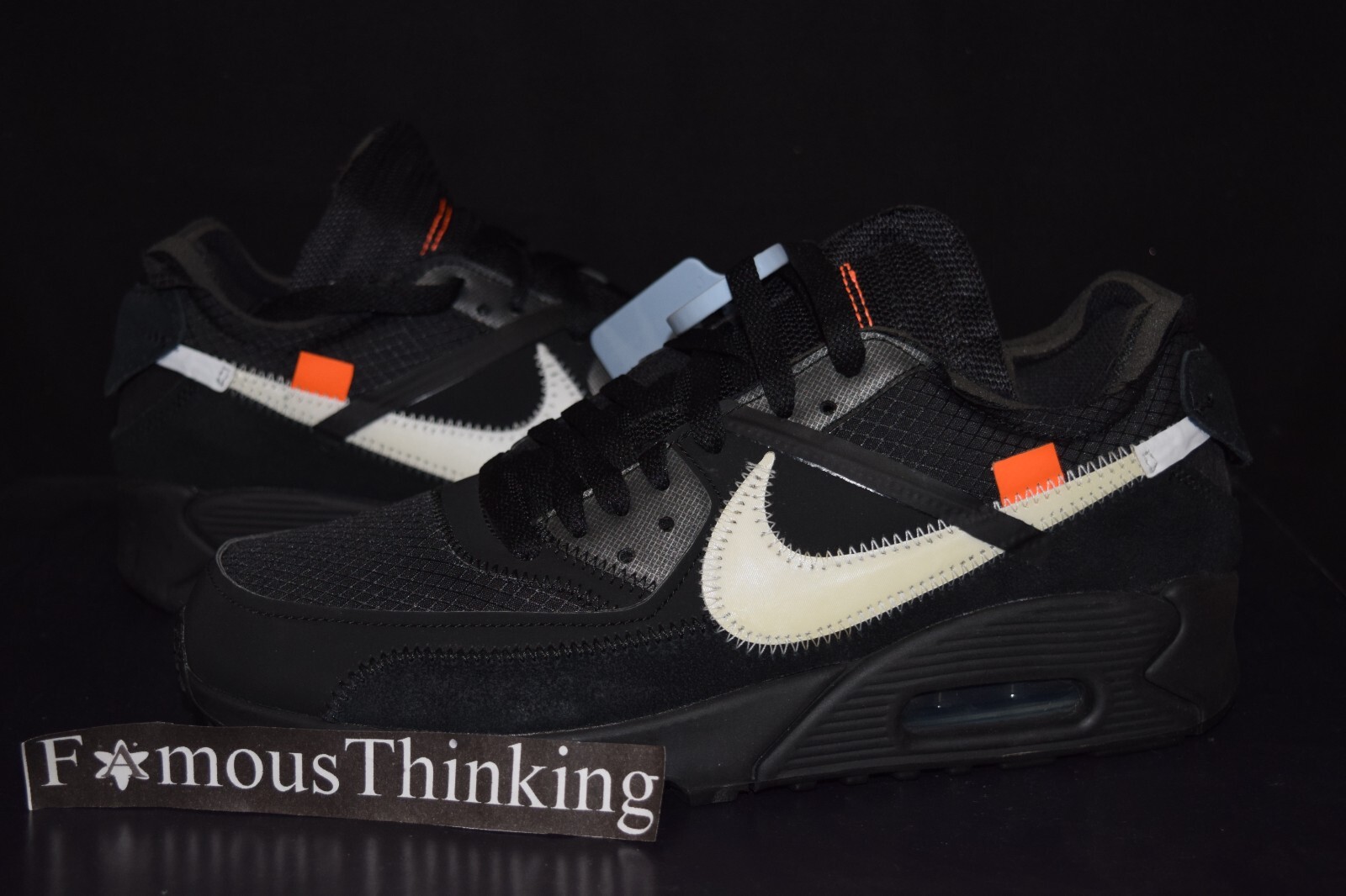 OFF WHITE X NIKE Scarpe nere OFF X bianche Nike Air Max 90 taglia 8 RARE AA7293 001 non jordan yeezy