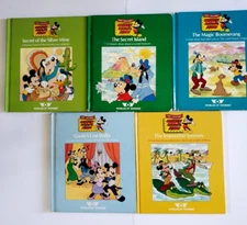 Vintage Disney Mickey Mouse Show Books, Worlds of Wonder (WOW) Lot of 5