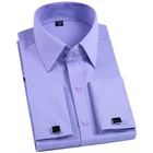 Mens Dress Shirts French Cuff Long Sleeves Formal Business Camisas Shirts Tops