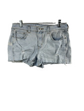 Old Navy Boyfriend Shorts Denim Light Wash Blue Destressed Size 8