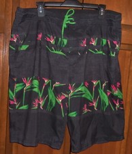 Roundtree  Yorke Mens Swim Trunks - Black Print - XL