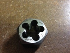 9/16"-18 LEFT HAND CARBON STEEL HEXAGONAL RE-THREADING DIE
