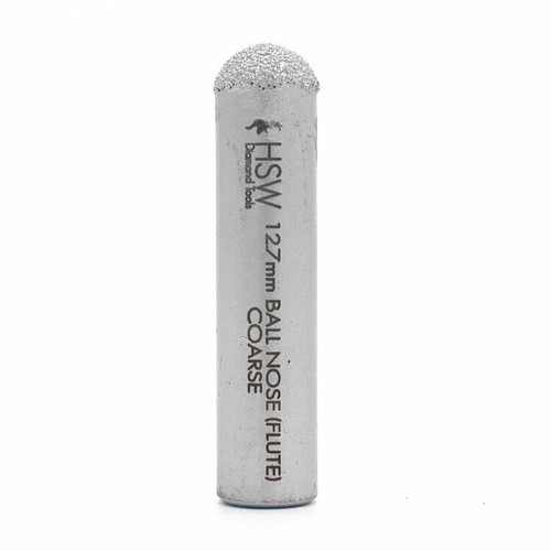 1/2 Zoll (12,7 mm) Vakuum gelötete Diamant Abtropffläche Nut Riffelung Router Bit - grob - Bild 2 von 3