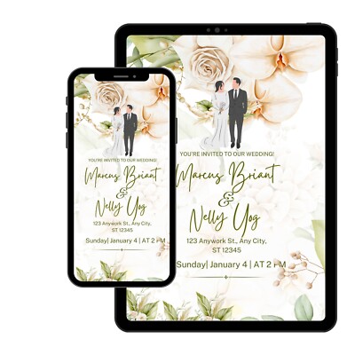 Elektronische Hochzeit Vorlage Digital Hochzeit eCard Paperles Einladung EDITIERBAR