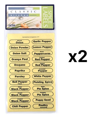RSVP Clear Oval Adhesive Pre-Printed Spice & Herb Jar Labels - (2 Sets Of 96) 53796400950 | eBay