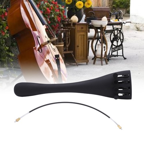 4/4 Cello Tailpiece Carbon Fiber 4 Tuners String Board with Fine Tuning Tail Gut - Picture 2 of 12