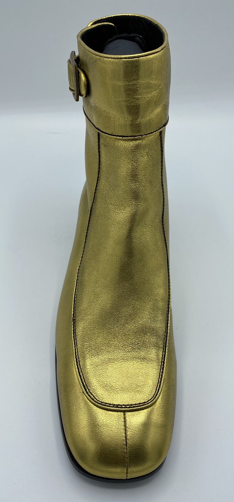 Stivali Saint Laurent in pelle oro con zip $1.300 taglia US 9 5 Made in Italy