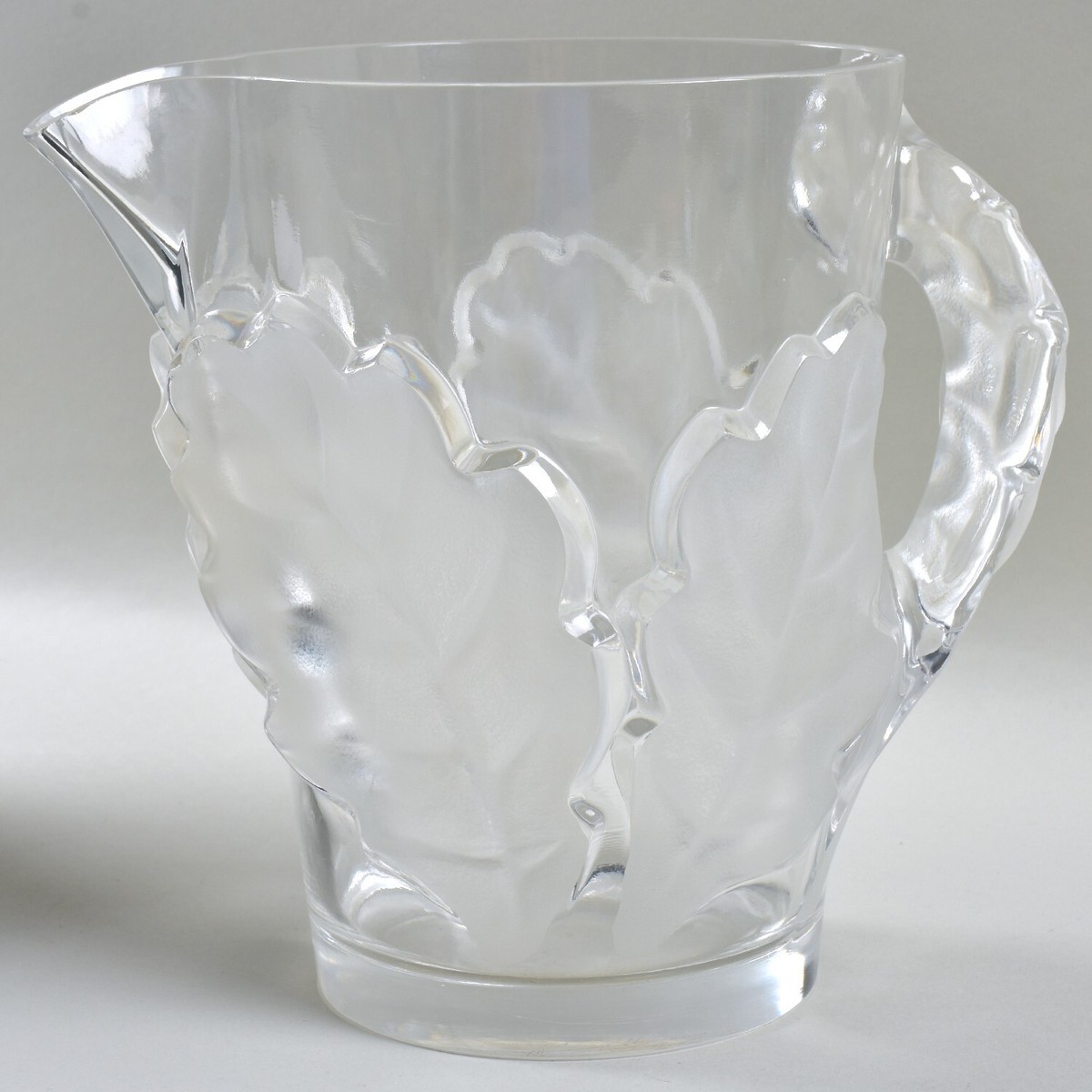 Lalique France CHENE Pitcher 80-ounce Signed Discontinued in 1950