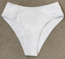 Zaful Bikini Tankini Swimsuit Bottoms Womens Size Medium 8 White High Waist