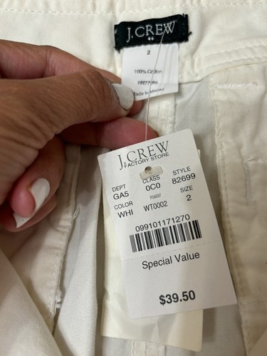 Minifalda vintage de algodón crema con botones delanteros J.Crew talla 2/pequeña ¡NUEVA CON ETIQUETAS! - Imagen 6 de 6