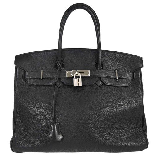 Hermes Birkin Handbag Black Togo With Palladium Hardware Black Leather