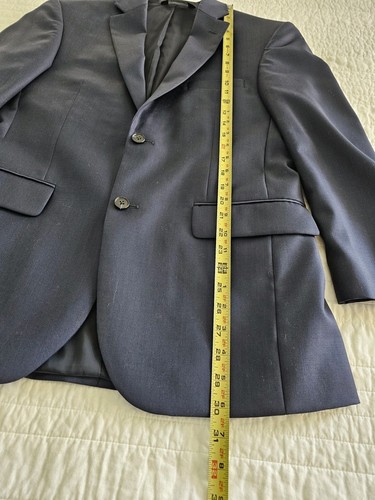Jos A Bank 38R Traveler Wool Blazer 38R Tailored Fit Suit Jacket Sport Coat Navy - Picture 14 of 18