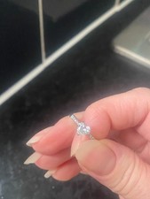 white gold engagement ring size L, heart shaped diamond , excellent condition