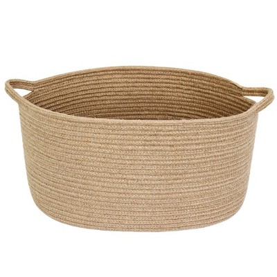 Jute Wicker Storage Basket with Handles, 17''x12''x8'' Decorative Woven Baskets ...