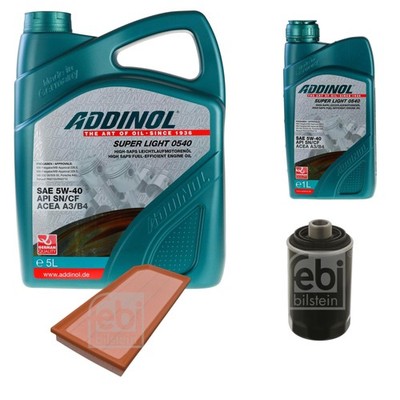 FEBI Inspektionspaket 6L ADDINOL SUPER LIGHT 0540 für Audi TT 8J3 2.0 TFSI 8J9