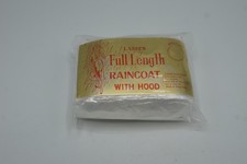 Vintage Ladies Full Length Clear Raincoat with Hood One Size Fits All Hong Kong