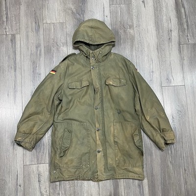 German Army Bundeswehr Parka w/ Liner Olive Moleskin Jacket Cold Weather READ