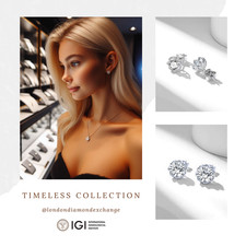 Exquisite Round 1ct/2ct Lab Grown Diamond Earrings Platinum PT950| IGI Certified