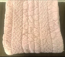 POTTERY BARN KIDS EURO Pillow Sham PB 26 x 26"  Pink Velvet Ruched