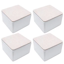 Bonsicoky 4 Pcs Self-Adhesive Furniture Bed Risers, Square Heavy Duty Carbon ...