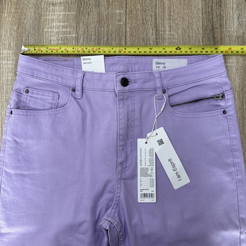 ESPRIT High Rise Jeans Womens Size W31 L30 UK 14 Skinny Lilac Stretch Zip Pocket - Picture 6 of 15