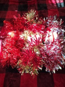 NOS Asst. Tinsel Garland (5) Packages each 9ft!!! Great For Crafts!!! Wreaths!!!