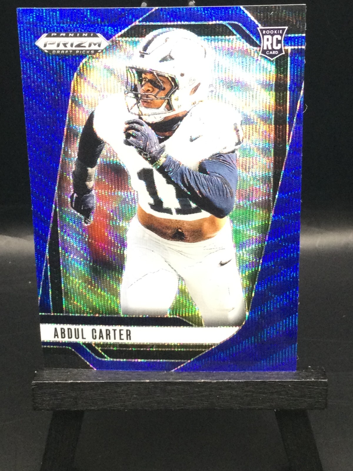 2025 Panini Prizm Draft Picks Abdul Carter RC #102 Blue Wave Prizm /299 PSU