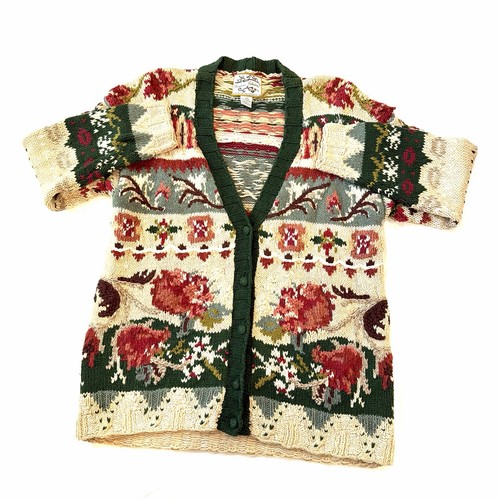 Vtg Fall Floral Cardigan Sweater Granny Cottagecore Heirloom Collectibles Medium