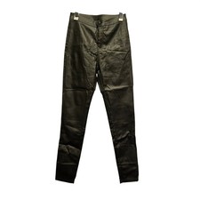 SHEIN Faux Leather Pants Black High Rise Skinny Leg Pull On sz 6 Edgy Party