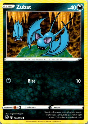 Zubat 103/195 Common Pokemon Card 2022 NM Pokémon