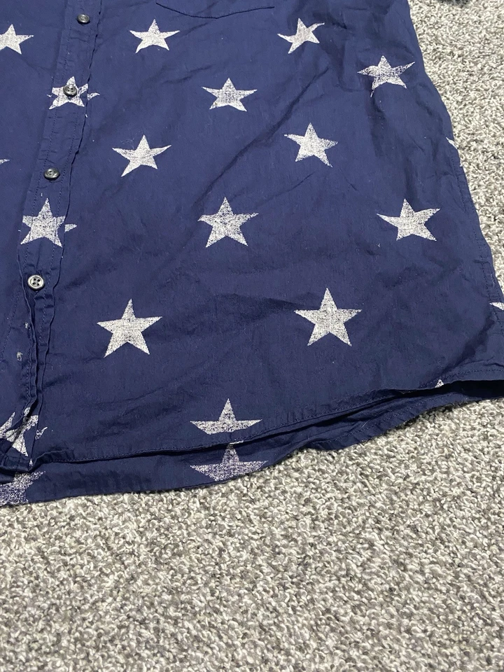 Camisa Denim & Supply Ralph Lauren Para Hombre Azul Estrella Abotonada Manga Corta XXL EE. UU. Foto 3 de 4