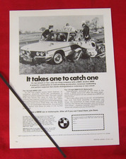 BMW 3.0Si  POLICE CAR  1973 ORIGINAL VINTAGE ADVERT BMW R75/5 MOTORCYCLE