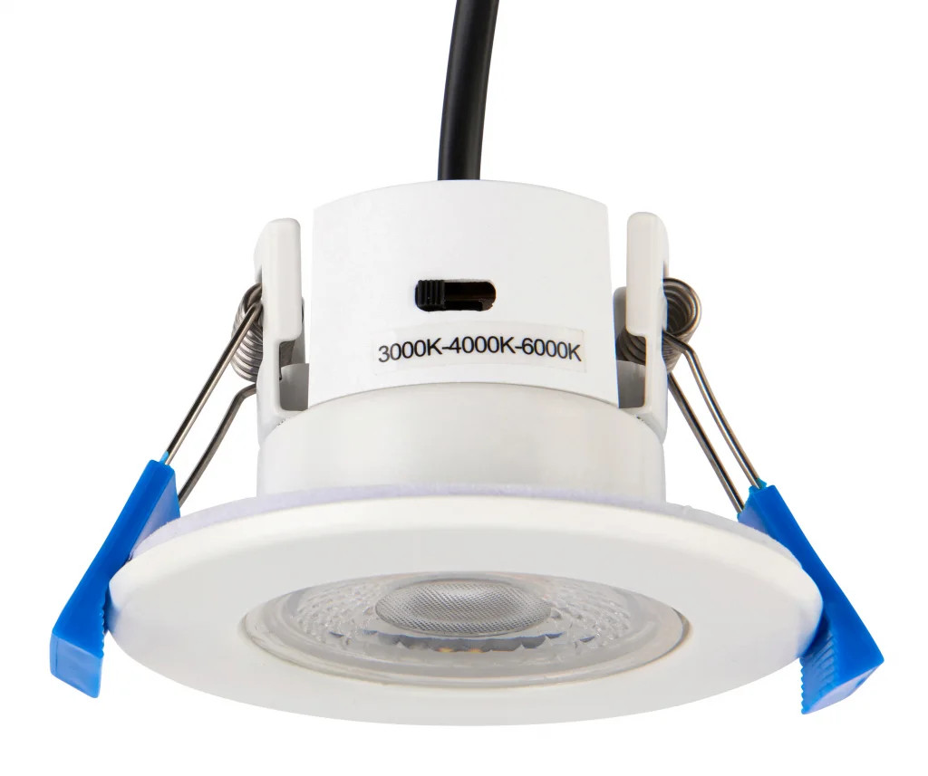 Downlight White ShieldECO CCT Fixed Matt 3000K 4000K 6000K IP65 Dimmable Saxby
