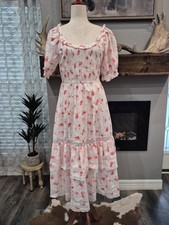 LoveShackFancy Floral midi dress size medium