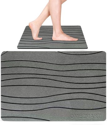 Stone Bath Mat for Bathroom   Diatomaceous Earth Quick Dry Bath Mat, Non Slip,