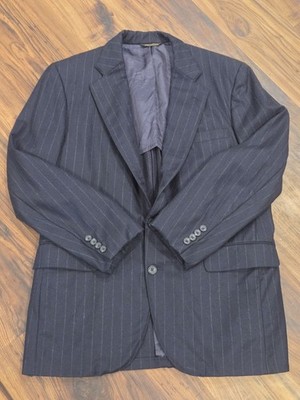 Vtg Corbin Ltd Pinstripe Sport Coat Blazer Blue Sz 43 