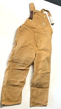 Vintage Carhartt Overalls Bib Missoula 25 Carpenter Double Knee USA Union 44x32